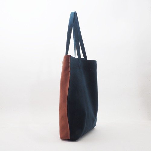 double handle tote（Dグリーン/レンガ）/人工皮革/ユニセックス/T073