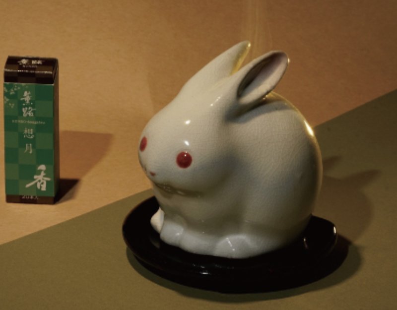 Li Incense Burner Rabbit【Japan Songrongtang Incense Burner Series】 - Fragrances - Porcelain 