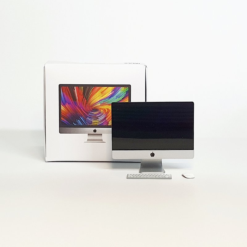 โมเดลจิ๋ว ไอแม็ค  NEW iMac 27  1/12 TOY Miniature  for your dollhous - ของวางตกแต่ง - พลาสติก ขาว