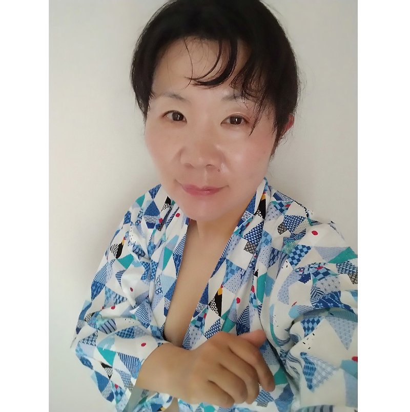【Made in Japan / Hand-sewn】Japanese-style Handmade Kimono Jacket Haori ; Fuji - เสื้อแจ็คเก็ต - ผ้าฝ้าย/ผ้าลินิน ขาว