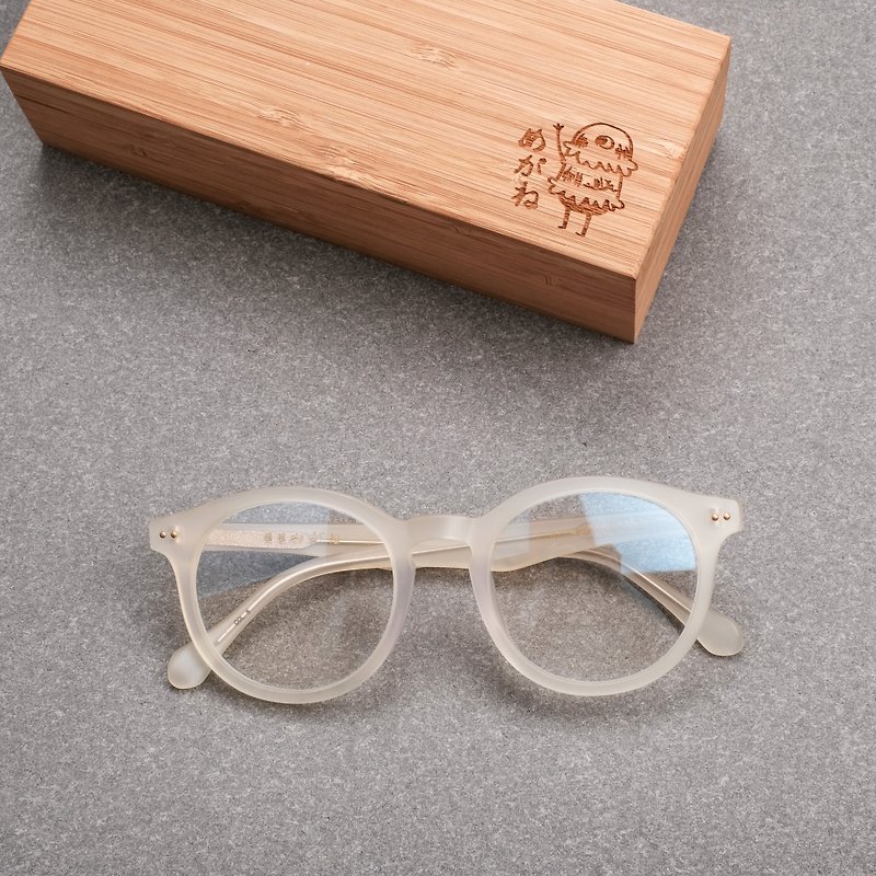 【福利品】韓國復古圓框 義大利板材 消光霧面乳白 限量款 - 眼鏡/眼鏡框 - 其他材質 白色