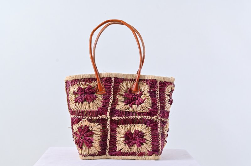 Madagascar Raffia  Knit Bag - Handbags & Totes - Plants & Flowers 