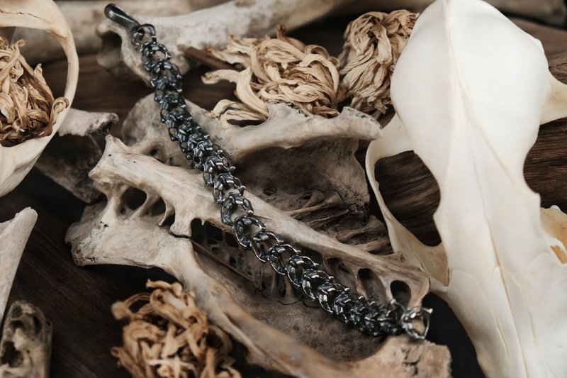 [Mountain Skeleton Period] Ridge Scale—Sterling Silver Fish Ridge Bracelet - Bracelets - Sterling Silver Silver