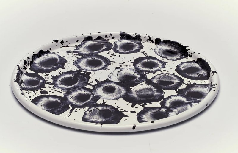 Crazy Floral Round Tray II - Plates & Trays - Enamel 