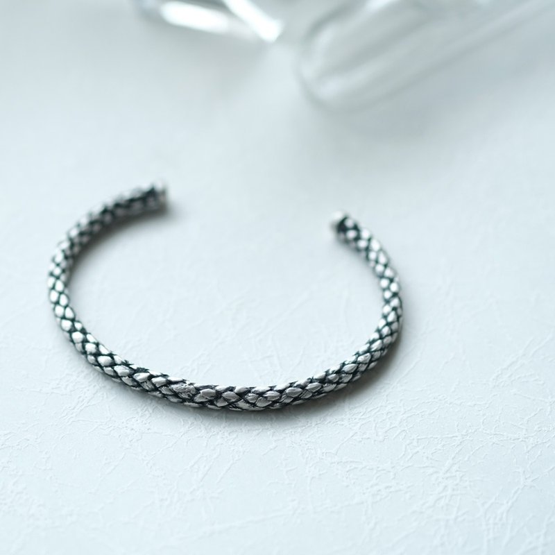 編み込み ロープ バングル シルバー925 - 手鍊/手環 - 其他金屬 銀色
