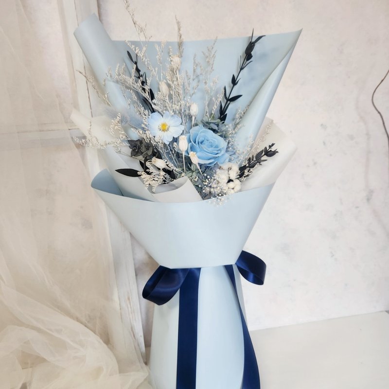 Temperament Quiet Blue Bouquet Immortal Bouquet Valentine's Day Bouquet Proposal Bouquet Immortal Rose Father's Day - Dried Flowers & Bouquets - Plants & Flowers Blue