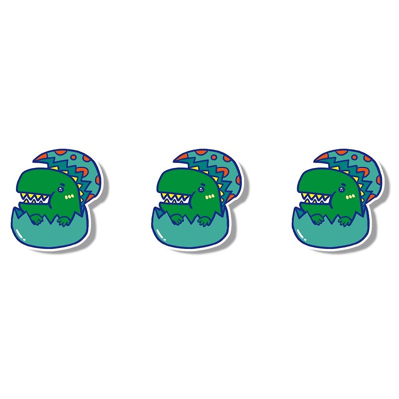 1212 Fun Design Funny Waterproof Sticker - Egg Series - Dinosaur Egg - Stickers - Waterproof Material Green