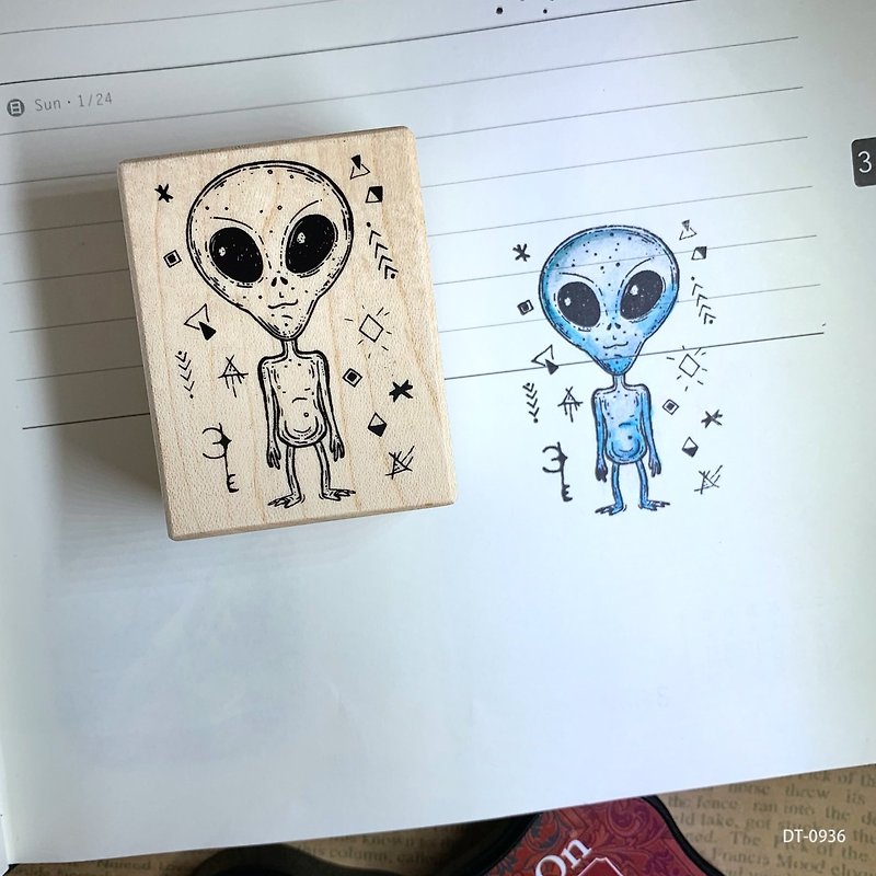 Maple Wood Stamp-Alien DT-0936 - Stamps & Stamp Pads - Wood 