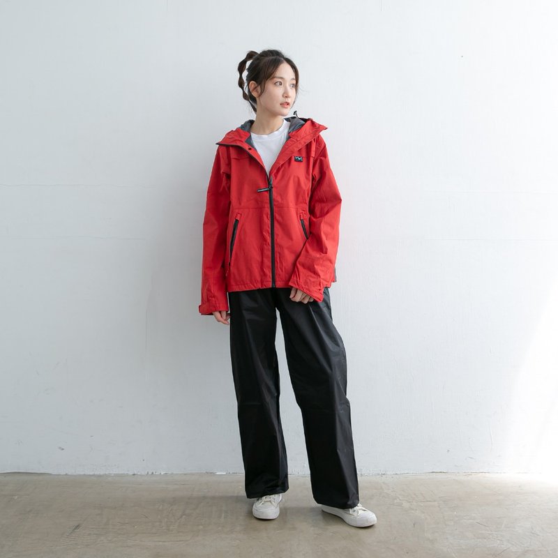 バックパック パッカリズム ジャケット バックパック アサルト レインコート ナイロンブラックパンツ付き - クリムゾン - 傘・雨具 - 防水素材 レッド