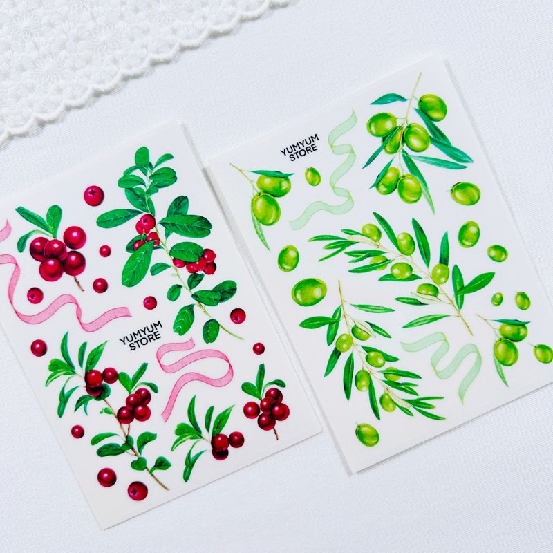 Fruit transparent stickers - 貼紙 - 其他材質 