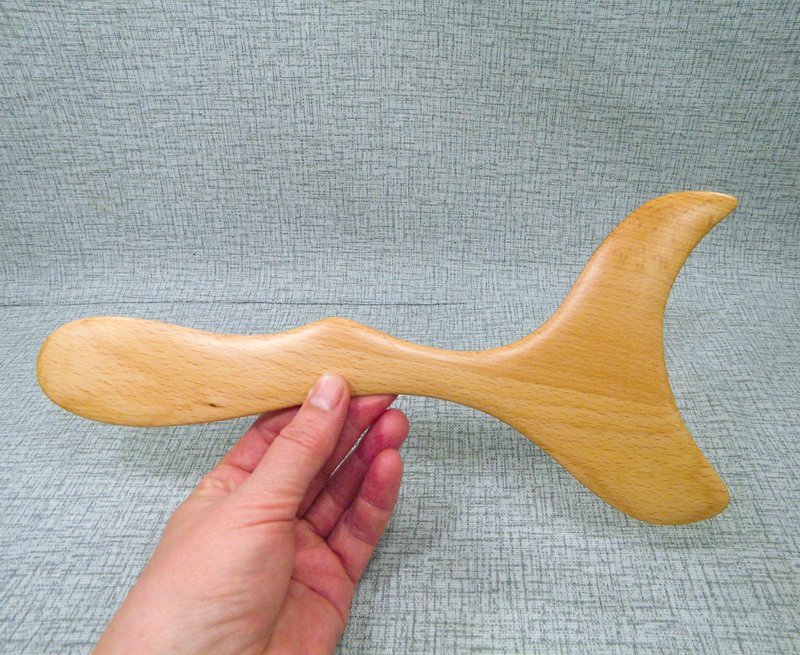 Wholesale Gua Sha Massage Wooden Tool (1/5), Medium Fish Shape Paddle - Facial Massage & Cleansing Tools - Wood Yellow