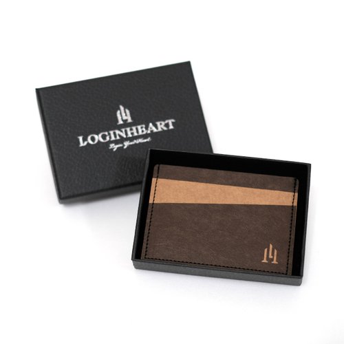 LOGINHEART 免取卡正面感應卡夾 大地咖棕 各類卡片直接感應不受其他卡片幹擾
