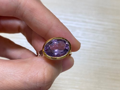 Nellie 奈爾里 天然 紫水晶 戒指 尼泊爾 手工製 925純銀
