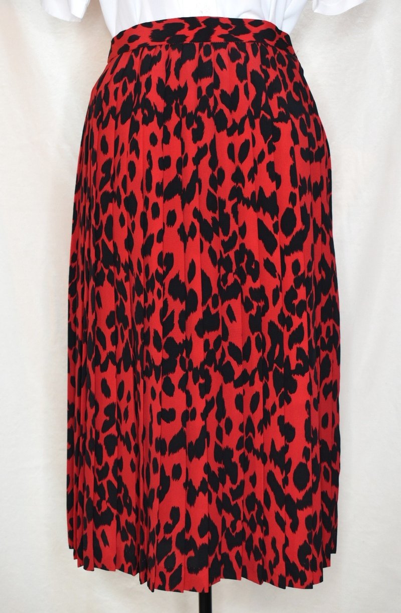 Vintage skirt red pleated - Skirts - Polyester 