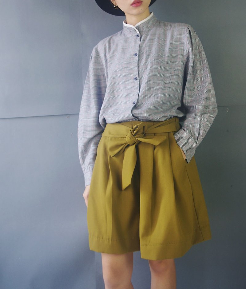 Design hand made - mustard discount bow wide pants - Women's Pants - Wool Yellow