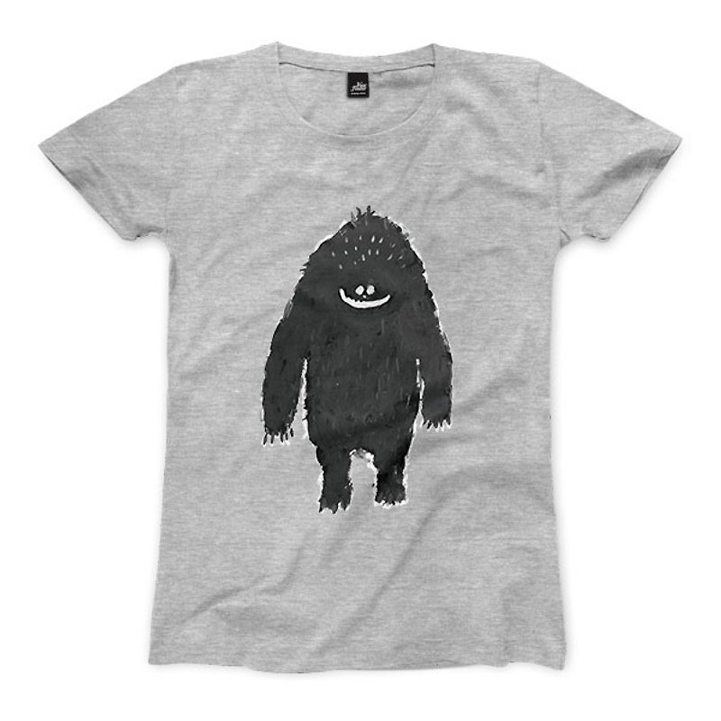 Mountain male - deep gray ash - female version of T-shirt - เสื้อยืดผู้หญิง - ผ้าฝ้าย/ผ้าลินิน สีเทา