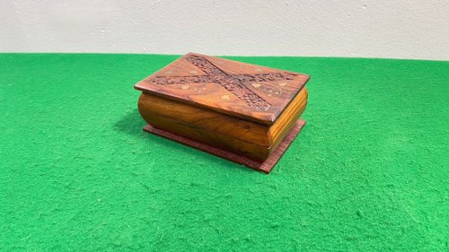 Vintage Lover 復古質樸木盒 花朵圖案紀念品收納盒 波西米亞風格