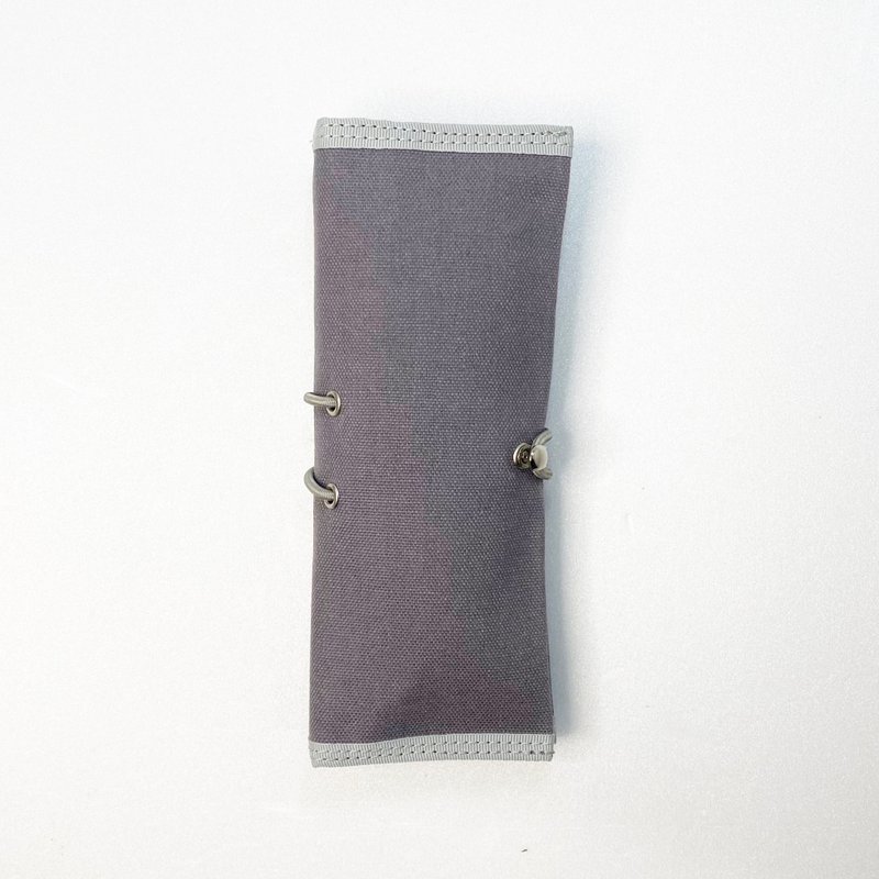 Bi-fold pen case, minimal compact size - Pencil Cases - Cotton & Hemp Gray