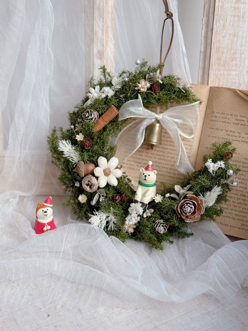 不凋花永生花月亮聖誕節花圈  交換禮物 聖誕節禮物 居家掛飾 - 乾燥花/永生花 - 植物．花 多色