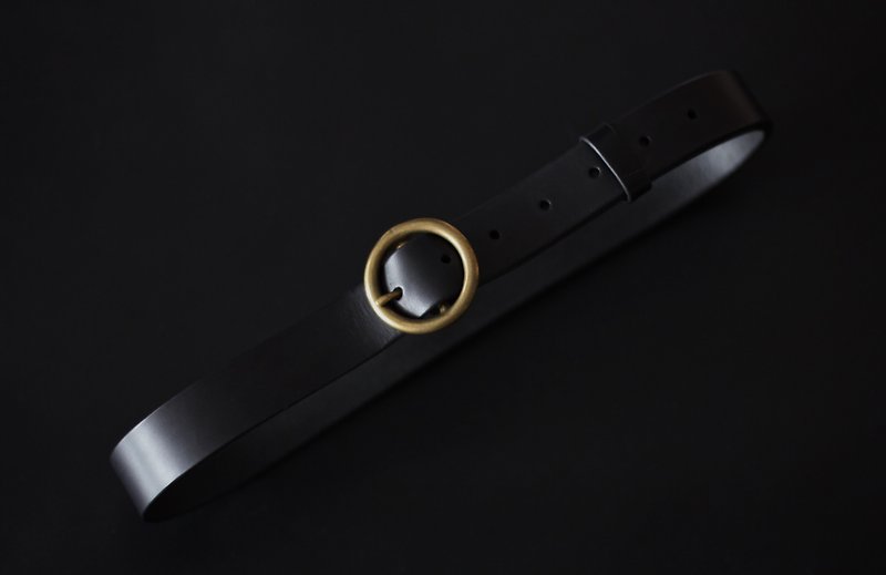Handmade Handcrafted Italian Leather Belt - Black - เข็มขัด - หนังแท้ 
