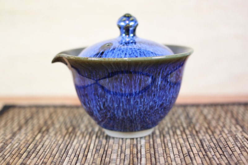 【送禮好物】湛海 天目釉蓋碗 蓋杯 鶯歌名家葉敏祥作品 - 茶壺/茶杯/茶具 - 陶 