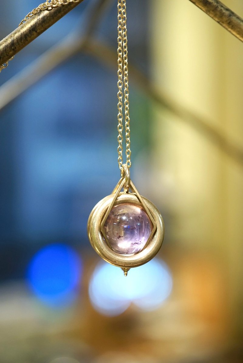紫水晶 頸鏈 匙扣 掛飾 埃及設計 簡約 中性 聖誕禮物 聖誕包裝 - 項鍊 - 水晶 紫色