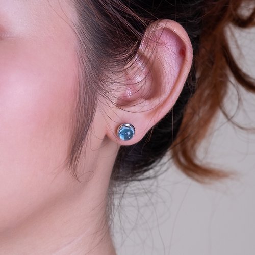 MARON Jewelry Mirari Stud Earring with Sky Blue Topaz
