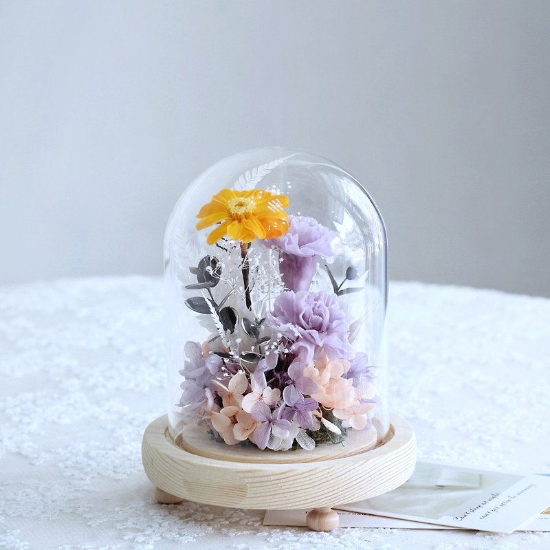 Fl017-03 母親節限定商品/康乃馨玻璃罩-紫色 - 乾花/永生花 - 植物．花 