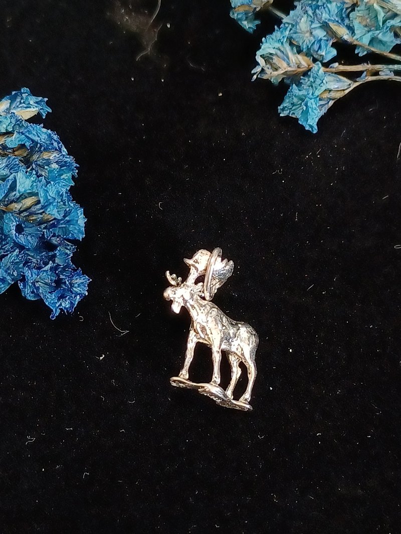 vintage jewelry 英國古董 純銀 糜鹿小掛件 項鍊 - 項鍊 - 其他金屬 