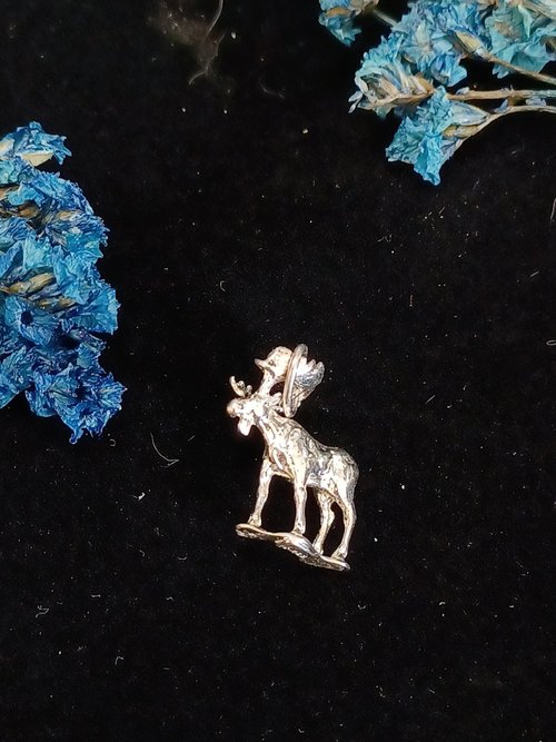 老時光製造所 vintage jewelry 英國古董 純銀 糜鹿小掛件 項鍊
