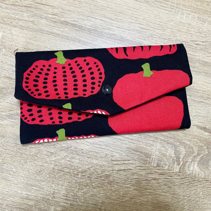 Red Pumpkin Red Envelope Pouch, Mask Holder, Passbook Case, Multi-functional Mini Bag, Uniquely Designed. - Chinese New Year - Cotton & Hemp 
