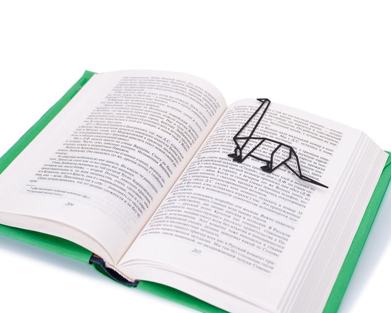 Metal bookmark Geometry Dinosaur - 書籤 - 其他金屬 黑色