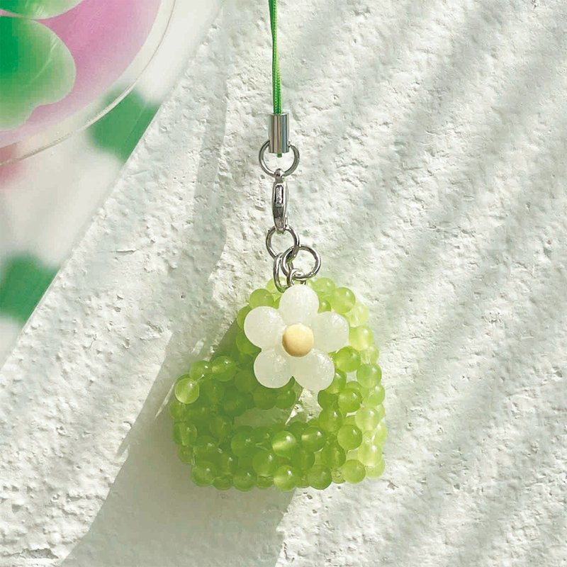 Green Grape Heart Beads Keyring Keychains - ที่ห้อยกุญแจ - อะคริลิค สีเขียว