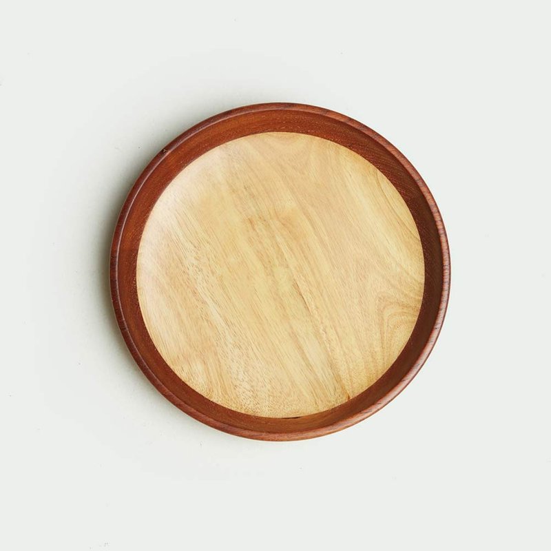 【 LUCKY WOOD 】Wooden home utensils - heart two-color deep plate 10 inches - ถ้วยชาม - ไม้ 