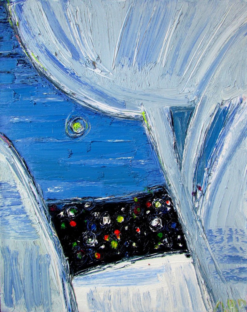 Modern night painting Winter art Starry night painting - ตกแต่งผนัง - วัสดุอื่นๆ 