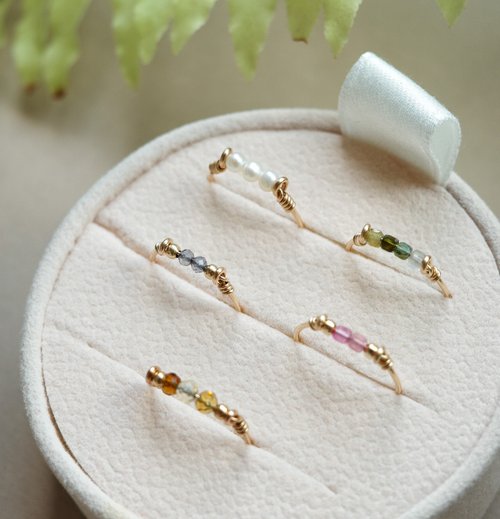 玳作 Dazzle 堇青石 尾戒戒指 14K Gold-Filled