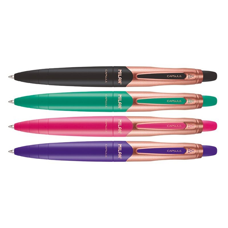 MILAN CAPSULE COPPER ballpoint pen (blue)_1.0mm (4 colors optional) - ปากกา - พลาสติก หลากหลายสี