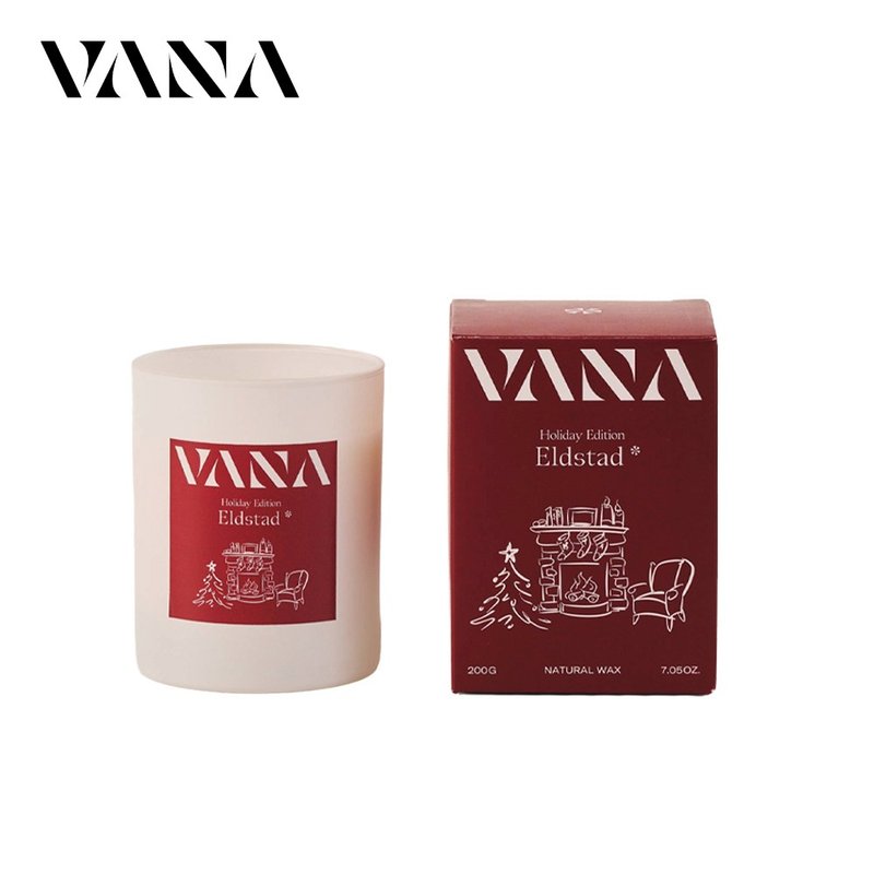 聖誕限定香氛壁爐蠟燭200g - 肉桂香料調 - 香氛蠟燭/燭台 - 蠟 咖啡色