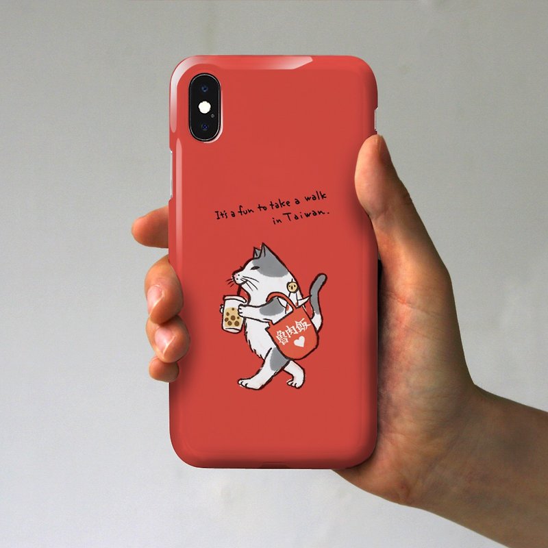 Smartphone case Cat walks in Taiwan Red orange - เคส/ซองมือถือ - พลาสติก สีแดง