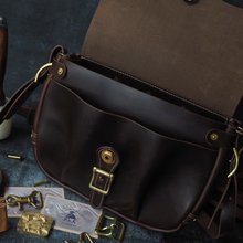メッセンジャーバッグ メッセンジャー バイクバッグ サイドバックパック ハンドメイド レトロ ホルビン 牛革 クリスマス ギフトボックス/ダブル 11本限定