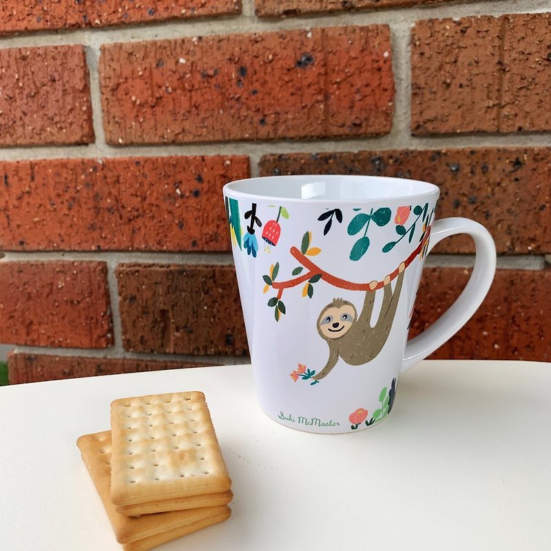 NEW Latte Mug - Elephant and Sloth - Mugs - Pottery Multicolor