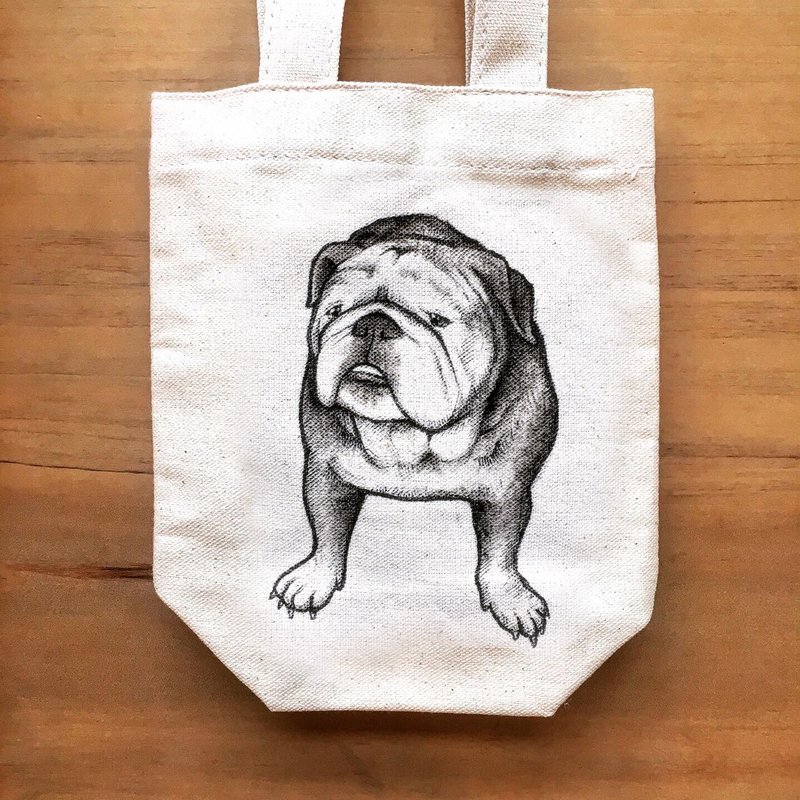 Pet sketching, Customized hand-painted canvas bag - กระเป๋าถือ - ผ้าฝ้าย/ผ้าลินิน ขาว