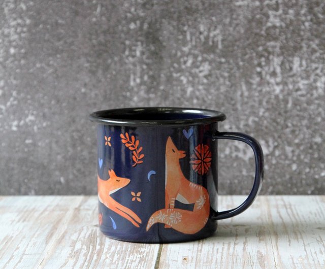 live wild enamel camping mug