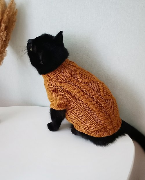 StylishCatDesign Handcrafted cat sweater Sphynx sweater Wool cat jumper Small dog sweaters
