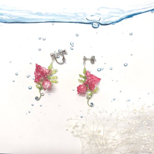 金魚 〜 ディップジュエリー イヤリング ピアス 夏祭り 花火大会