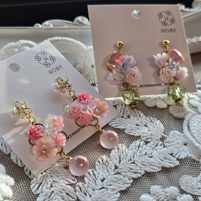 春光爛漫 手工耳環 - 耳環/耳夾/耳骨夾 - 其他金屬 