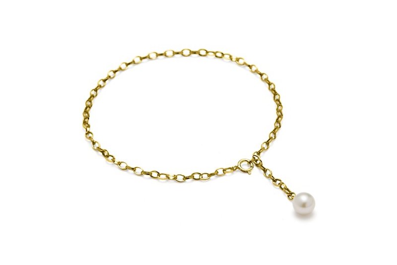 <洛克恩雅-北歐系列> 珍珠/陶瓷24K手鍊 自由搭配吊飾 - 手鍊/手環 - 其他金屬 黃色