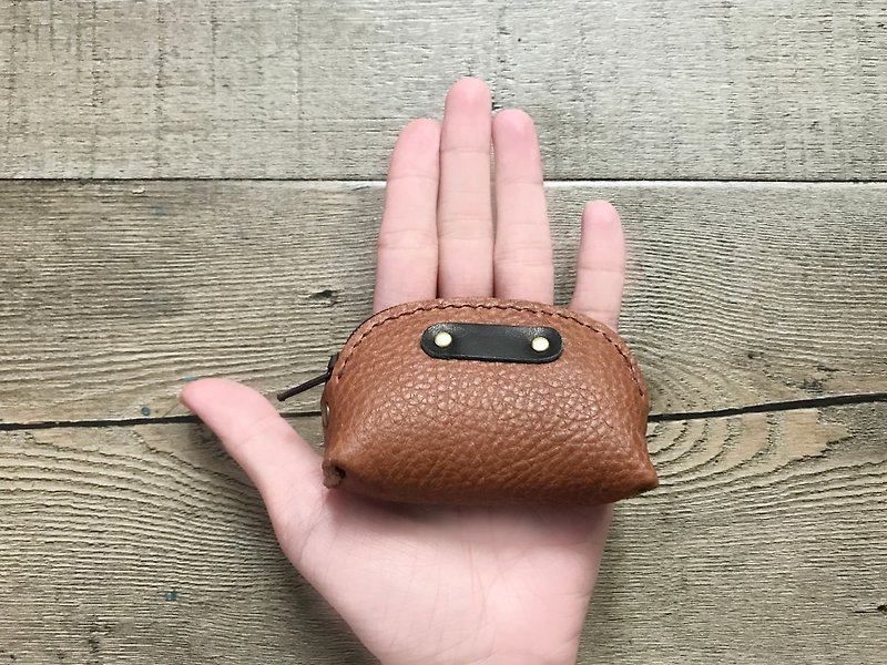 POPO│雅砌│ palm. Lightweight small purse │ real leather - ที่ห้อยกุญแจ - หนังแท้ สีกากี