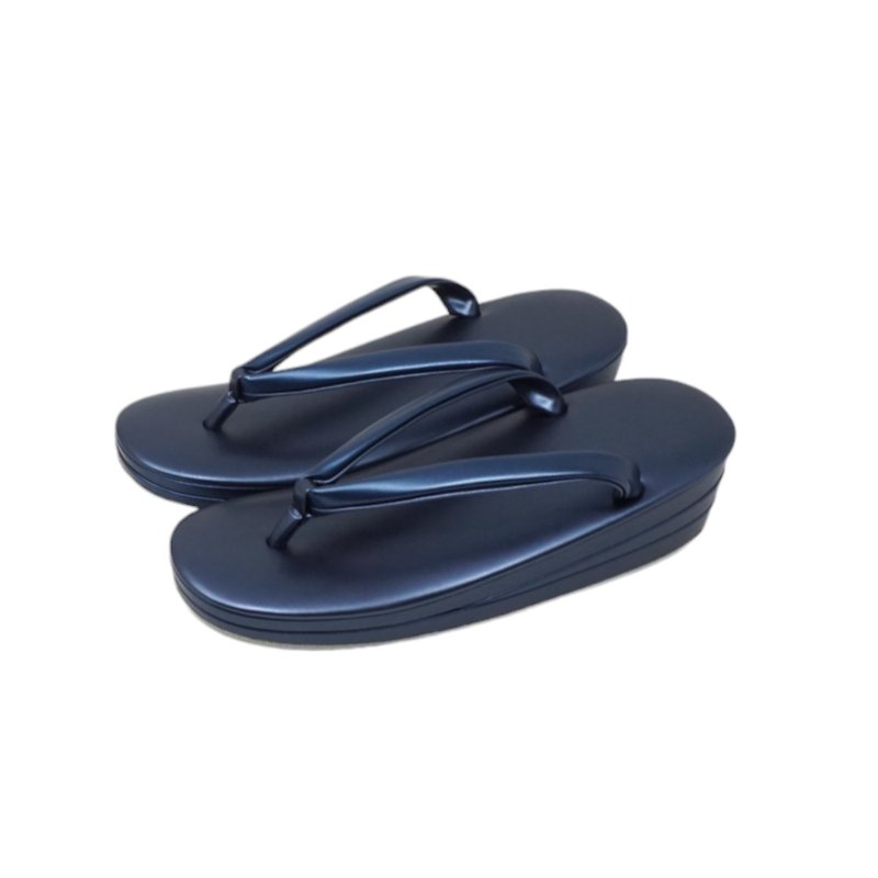 Genuine leather sandals, 3-step, Mikasa strap, L size - Women's Leather Shoes - Genuine Leather Blue