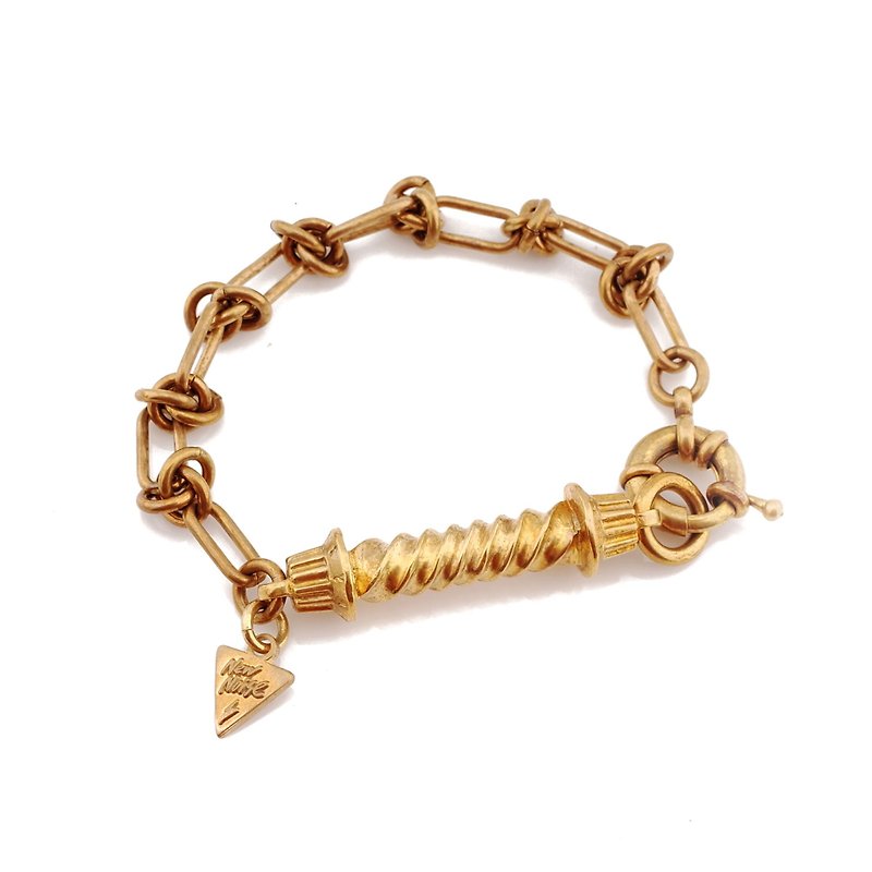 音量扭轉手鍊 Volume twist bracelet  (銅本色) - 手鍊/手環 - 其他金屬 金色